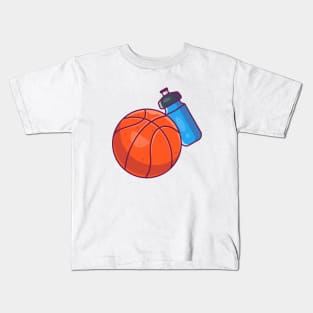 Basket ball with bottle cartoon Kids T-Shirt